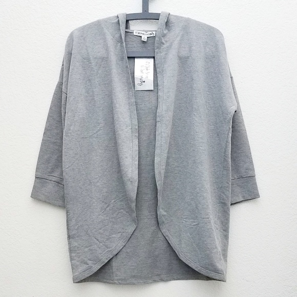 Jackets & Blazers - NWT Grey Cape Jacket Open Cardigan Hoodie